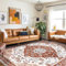 Vamcheer Teppich Wohnzimmer Teppich Vintage-Kurzflor Outdoor Teppich, Flauschig Schlafzimmer Teppich Weich Esszimmer Teppich, Waschbarer Teppiche, rutschfest Kunstwolle Teppich, Orange, 300 x 400 cm