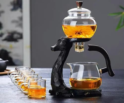 Vollautomatisches Glas-Kung-Fu-Teeset Lazy Tea Set Saugfawn Hitzebeständiges Teekannen-Set