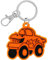GRUSS & CO Reflektor neon Motiv Truck | Neon-Reflektor, Anhänger mit Schlüsselring, Karabinerverschluss | Kindergeburtstag, Schulstart | 70143