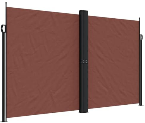 vidaXL Auvent Latéral Rétractable, Brise-Vue de Jardin, Écran de Protection, Écran de Balcon Terrasse Arrière-Cour Extérieur, Marron 200x1000 cm