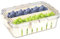 Gzsekken Fresh Food Storage Containers with Lids Airtight,Fridge Food Storage Containers Food Fresh Box with 2 Pack Removable Colander for Fruit Salad Vegetables BPA Free Clear Sealed Keeper