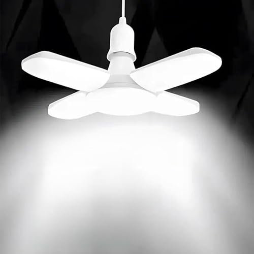 ZHAOSHIXU Fan Ceiling LED Bulb Fan Blade 4+1 Leaf Lamp 28W Foldable Led Light Bulb Deformable Lampada Home Ceiling Light Garage Light