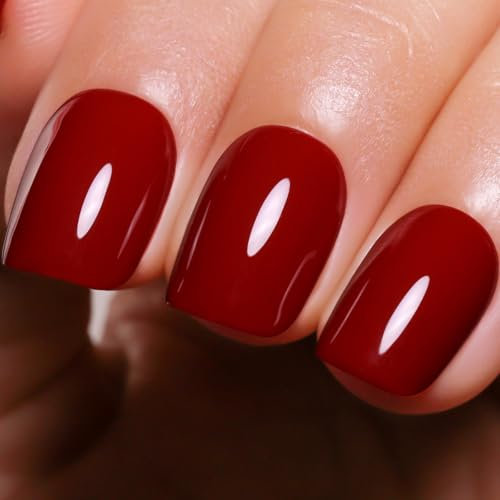 Ozzeal Gel Polish, 0.5 Fl Oz Dark Burgundy Red Nail Polish for Autumn Winter - Soak Off LED UV Nail Art Starter Manicure Salon Polish