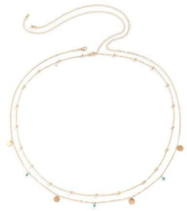 Lot de 2 Chaîne De Ventre,Sexy Bikini Chaîne De Corps,Superposées Chaîne de Taille,Bijou de Corps pour Femme et Fille