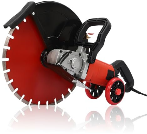 Betonsäge 4000W 3000RPM Nass-/Trockenbetonsäge für Beton, Steine Stahlstangen Staubfreies Schneiden Steinschneidemaschine mit 410mm Sägeblatt Betontrennschneider mit Wasserpumpe