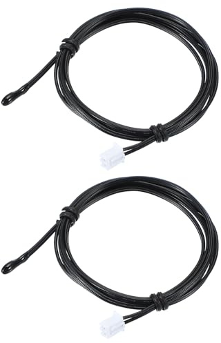 PATIKIL 10K NTC Temperatursensor, 2 Stück 39 Zoll 1% 3950 Wasserdichter | Epoxid-Temperatursensor-Sonde Temp Sensor Digitaler Temperatursender Verlängerung für Klimaanlage Kühlschrank