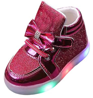 AIchenYW Turnschuhe Laufschuhe Sneaker Outdoor Kinder Fashion LED Light Baby Shoes Casual Children Shoes Boys Girls Sandals Soft Kids Sports Shoes Sneaker Leicht (Hot Pink, 27 Little Child)