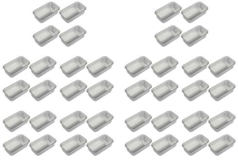 Lnfxkvva 40 moldes rectangulares antiadherentes de aleación de aluminio para pan, para cocina, comedor, bar