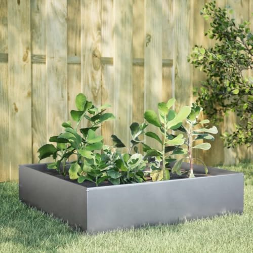 Garden Raised Bed 100x100x25 cm Galvanised Steel,jiangboyue-851036