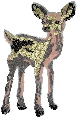 Reh Pailletten Applikation Patch 01