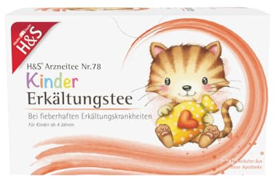 H&S Kinder Erkältungstee – Arzneitee Nr. 78, 20 Filterbeutel à 1,5 g: Zur Anwendung bei Kindern ab 4 Jahren - Mit Lindenblüten, Holunderblüten & Thymian - Unterstützt bei fieberhaften Erkältungen