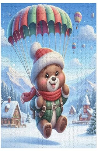 Animal Bär Puzzles Für Erwachsene, 1000-teiliges Holzpuzzle, Geeignet Für Kinder Ab 12 Jahren, Die Pädagogische Puzzle Lernen （78×53cm）