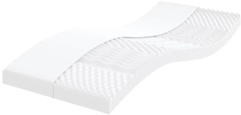 Generico Kangqiling 356363 Schaumstoffmatratzen, 2 Stück, weiß, 90 x 200 cm, 7 Zonen, Härtegrad 20 ILD,