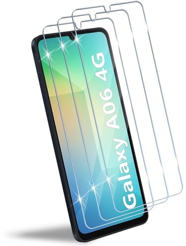 HidWee Schutzfolie Kompatibel mit Samsung Galaxy A06 4G/ A06S 4G für Panzerglas, 3 Stück 9H Härte Schutzglas, Anti-Kratzen Displayschutzfolie, Anti-Bläschen Panzer Schutz Glas, HD Clear