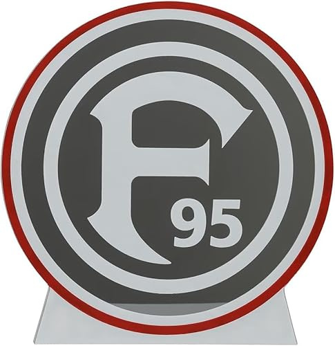 Fortuna Düsseldorf LED Spiegel Logo – Offizielles Vereinsdesign mit Beleuchtung – Wandspiegel mit LED Licht – Fanartikel Fußball Deko Geschenk für Fortuna Fans