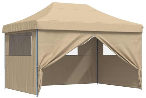 vidaXL Party-Zelt 279 x 410 x 315 cm Beige Oxford-Stoff