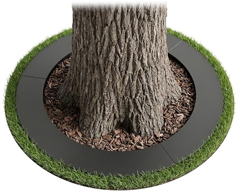 Relaxdays Baumring, Baumscheibe Rasenkante Bäume & Sträucher, D: 120 cm, Pflanzring Garten, verzinkter Stahl, anthrazit