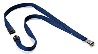 Durable Textile 15 mm Soft Lanyard - Midnight Blue