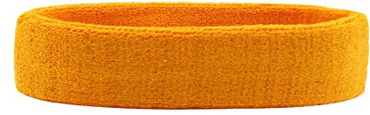 HANERDUN Sport Stirnband Damen Herren Schweißbänder Kopf Stirn Frottee Kopfband Sport für Laufen Fahrrad Joggen Tennis Fußball Orange