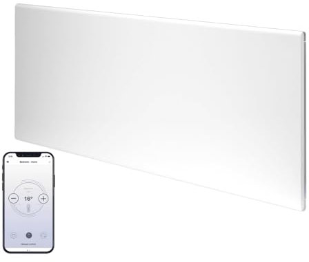 Adax Neo H - Convettore da parete Wifi con Termostato | Controllo smartphone | Termosifone Elettrico | Stufetta Elettrica Basso Consumo | Altezza 330 mm | Stufa Elettrica 250W | KWT Bianco | IP24C