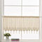 choicehot Beige- Landhausstil-Scheibengardine-Quaste-Baumwolle und Leinen Kurzgardinen Handgehäkelte Bistrogardine Privatsphäre Vorhang für Küche Wohnzimmer Landhaus （1 Stück，H45 x B150 cm）