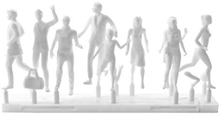 Hermoli 18 Modell Figuren, GEHEND, Weiss / unbemalt 1:50 (ca. Spur 0)