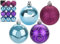 Bright and Colourful Christmas Tree Decorations Modern Brights in Purple Pink and Blue Tinsel and Bauble Packs Choose Your Favourite (Pack of 24 Round Baubles)