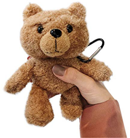 3D Teddybär Puppe Plüsch Schutzhülle Kompatibel mit Apple Airpods 1 & 2 Hülle Süße Cartoon Flauschig Warm Tragetasche Weiche Stoßfeste TPU Silikon Innere AirPod 1 & 2 Case Cover (Brauner)