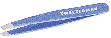 TWEEZERMAN Mini pince à épiler (pointes inclinées, épilation des sourcils, qualité professionnelle, acier inoxydable), Granite Sky