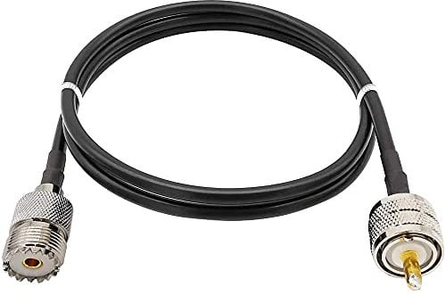Greluma 1 Pieza 2m UHF PL259 macho a SO239 cable coaxial hembra RG58 para radio CB HAM antena de radio transceptor móvil aficionado Walkie Talkie
