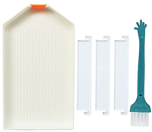 Plastic Diamond-Painting Accessories Tools Bead Sorting Tray Diamond Rhinestone Plate Tray with Divider and Paint Brush
