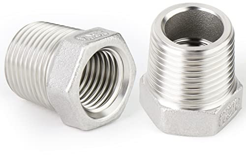 ERGAOBOY 2 pièces réducteur à douille hexagonale, 3/4 BSP mâle à 1/2 BSP femelle filetage 304 acier inoxydable adaptateur de tuyau réducteur raccord