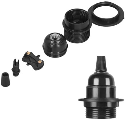 E27 Bulb Holder, Lamp Sockets E27 Lamp Holder Base Standard Screw-in Heat Resistant Plastic Pendant Bulb Holder for Table Floor DIY Industrial Decorative Lighting