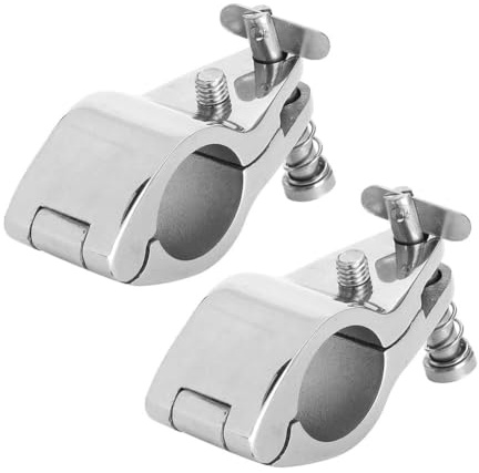 Marine-Kieferrutsche, Yctze Universal 2pcs Stahlbootsscharnier-Oberkieferrutsche Marine-Hardware-Fittings Spitzenstil(25mm) für bimini 25mm bimini halterung