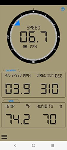 Calypso Instruments Ultrasonic Portable Mini Wind Speed and Direction Anemometer | Handheld 43 mm Diameter, 78 grams Weight | Wireless, Bluetooth, Ultrasonic Sensors- Black
