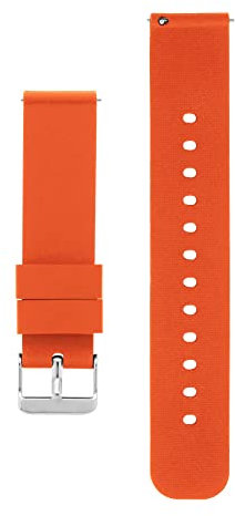 cobee Bracelets de montre en silicone, Sangles de rechange en caoutchouc souple imperméables à dégagement rapide avec boucle en acier inoxydable plaqué argent(22mm-vert armée) (22mm-Orange)