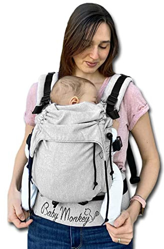 Regolo Baby Monkey Marsupio neonato ergonomico, porta bebe, Essential Grigio chiaro, zaino porta bambino e neonato (0-24 mesi)