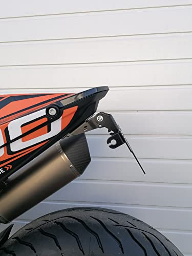 Kennzeichenhalter GroFaTec EVO für KTM 790 Duke 890 Duke R 18-23 Kennzeichenträger Nummernschild Träger Halter kurzes Heck Heckumbau auf Rücklichtblinker Porta Targa