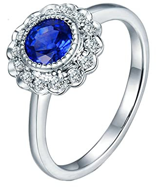 Eheringe Weissgold 750, Saphir Ring Herren Echt 1 karat Hochzeit Ringe gr.57 (18.1) Schmuck Ringe Herren