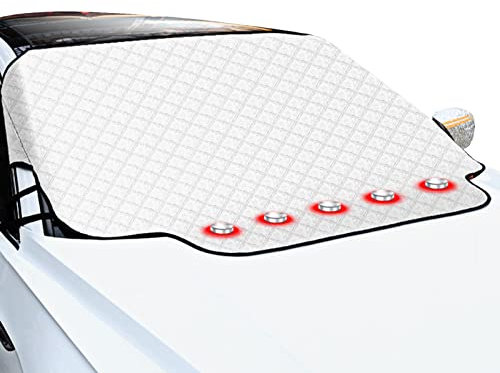 Ridbuon Auto Windschutzscheibe Abdeckung mit Seitenspiegelabdeckung Winter Magnetisch Frostabdeckung Schneeschutz sonnenschutz Eisschutz Frontscheibe für Auto/SUVS(147×116cm)