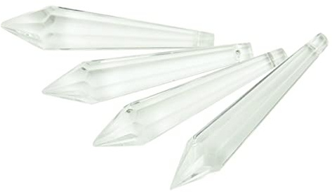 JUIYU Kronleuchter Kristall Prismen Anhänger Klare Eiszapfen-Kristallprismen 38 mm-100 mm Kristall-U-Tropfen-Prismen-Kronleuchter-Glaskristall-Anhänger for Aufhängen (Color : 63mm-1, Size : 10pcs)
