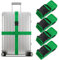 Koffergurt Set, gepäckband, kofferbänder, koffergurte Personalisierte Identifikation Verstellbare Rutschfestes Reisezube (GrasGrün, 4 Stück Set)