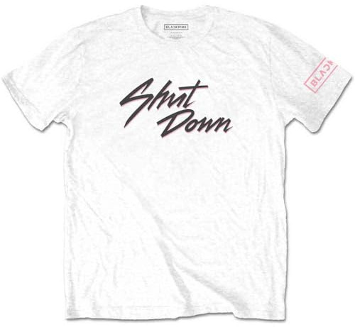 Blackpink T Shirt Shut Down Band Logo Official Unisex White M