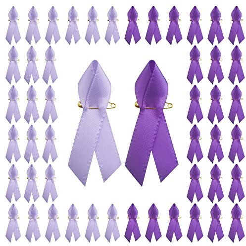 CRAFFANCY 200 spille in raso lilla e viola per la consapevolezza della violenza domestica, spilla con spilla di sicurezza