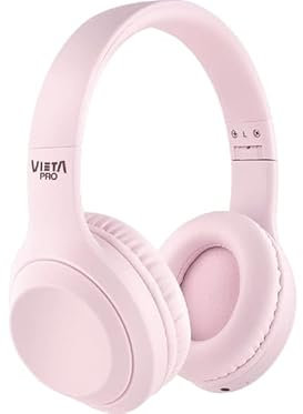 Vieta Pro Auriculares Bluetooth de Diadema Plegables Silence de Mujer, cancelación Activa de Ruido, Entrada Aux-in, micrófono Incluido, función Dual Pairing. Batería de hasta 20h