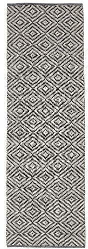 RugVista Solveig, Teppich, Kelim Modern, 250 x 80 cm, Rechteckig, Mittlerer Stapel, Wohnzimmer, Schlafzimmer, Diele, Nur chemische Reinigung, Care & Fair Zertifiziert, Schwarz/Weiß