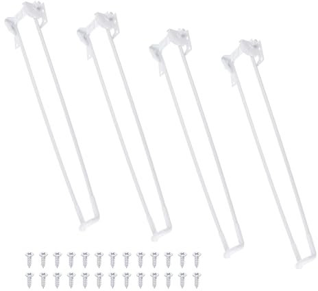 PATIKIL Foldable Hairpin Legs 17 Inch, 4 Pack Metal Folding Table Legs with Rubber Pads& Mounting Screws for DIY Furniture, Coffee Table, Laptop Table, White