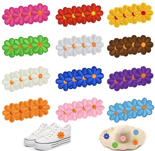 MININUSI 48 Parches para Ropa Plancha Apliques Bordados de Flores para Ropa Pegatinas Ropa Plancha Apliques Adhesivos para Ropa Apliques de Flores Colores para Ropa Camiseta Chaquetas Sombrero Bolsas