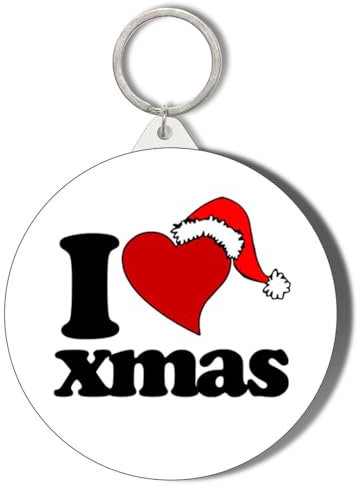 Gift Insanity I LOVE XMAS SANTA HAT SHORT CHAIN KEYRING BOTTLE OPENER