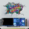 TOARTI 3D Chill Zone Wandtattoo Streetart Wandsticker Jugendzimmer Graffiti Wandaufkleber Kinderzimmer Gamer Zone Wandaufkleber Videospiel Wandstikcer für Jugendzimmer Deko Geschenk